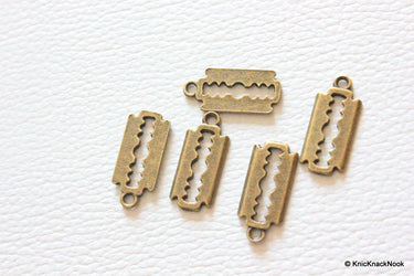 5 x Zinc Alloy Bronze Tone Blade Charm Pendants 20mm x 9mm